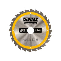 Dewalt Power Tools Portable Construction Circular Saw Blade 190 x 30mm x 24T