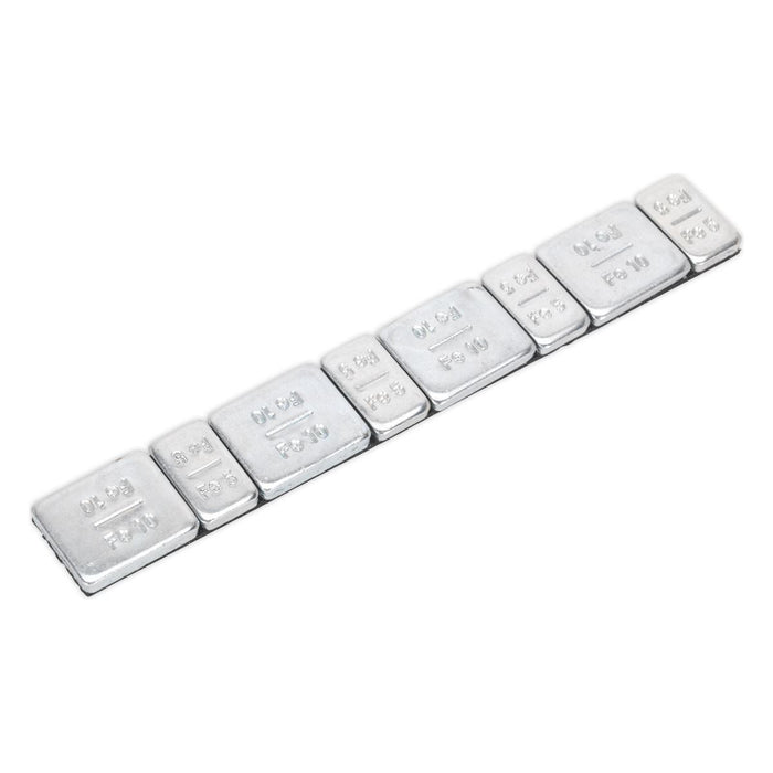 Sealey Wheel Weight 5 & 10g Adhesive Zinc Plated Steel Strip of 8 (4 x Each Weig Sealey - Town Tools 