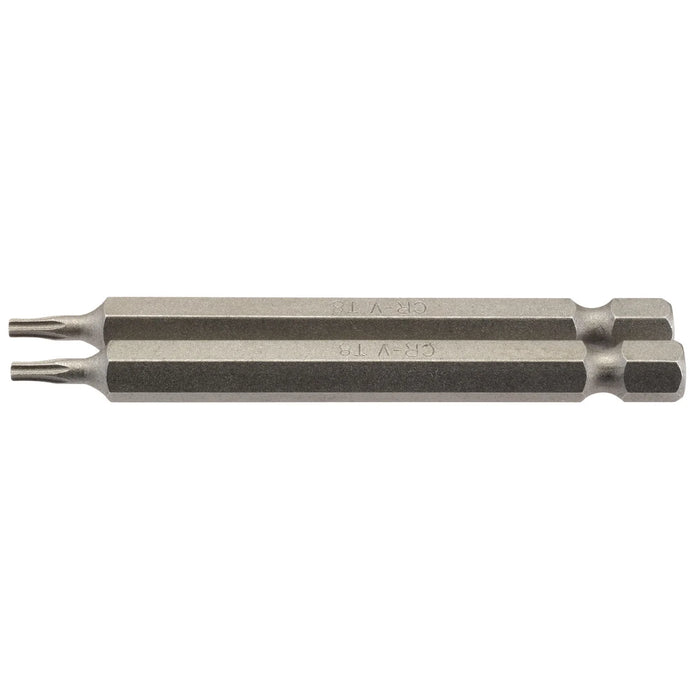 Draper TX-STAR® Insert Bit, 1/4" Hex, Long, T8 (Pack of 2) 25-75mm