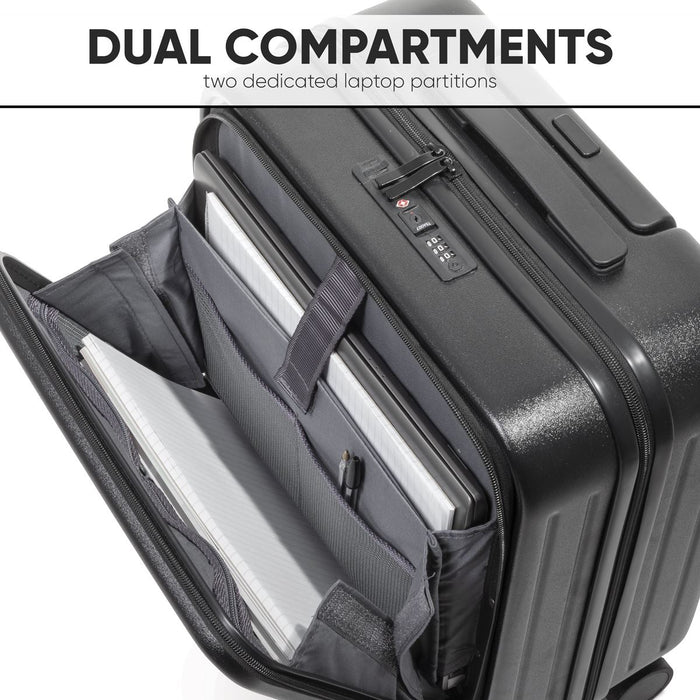 Dellonda Cabin Size Luggage with Laptop Compartments & Dual TSA Lock 18"