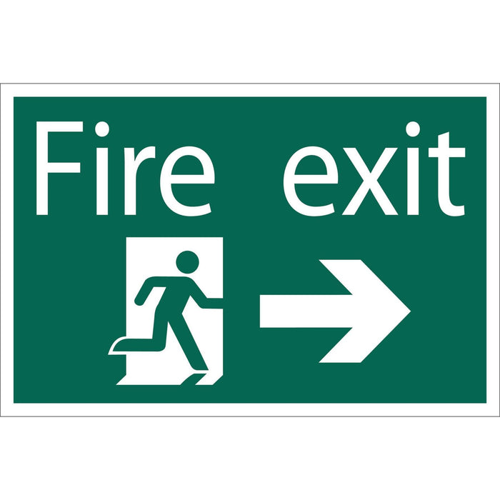 Draper Fire Exit Arrow Right' Safety Sign 72447 Draper - Town Tools 