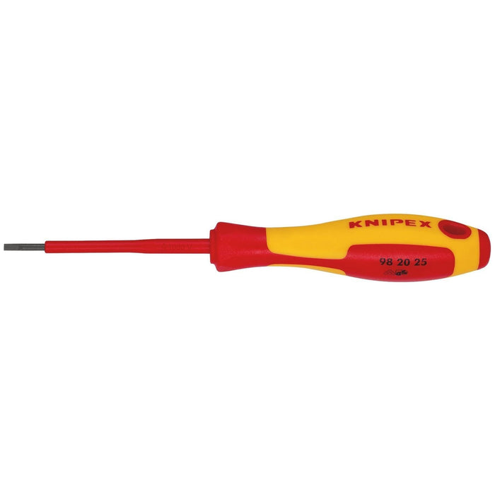Draper Knipex 98 20 25 VDE Insulated Slotted Screwdriver, 2.5 x 75mm Draper - Town Tools