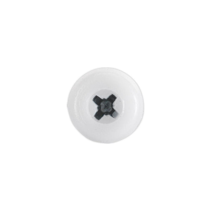 Sealey Numberplate Screw Plastic Enclosed Head 4.8 x 24mm White Pack of 50 PTNP5 Sealey - Town Tools 