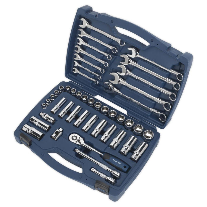 Sealey Socket & Spanner Set 46pc 3/8"Sq Drive WallDrive Metric AK8996 Sealey - Town Tools 