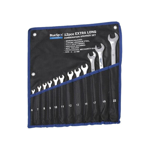 Bluespot Tools Extra Long Combination Spanner Set, 12 Piece BlueSpot Tools - Town Tools