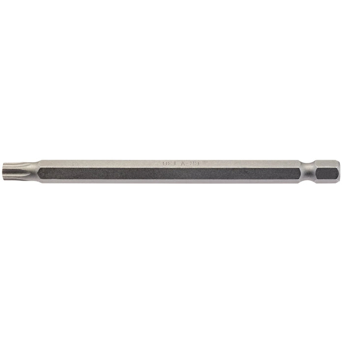 Draper TX-STAR® Insert Bit, 1/4" Hex, 100mm Long, T30 (Pack of 1) - 100TX/1/B