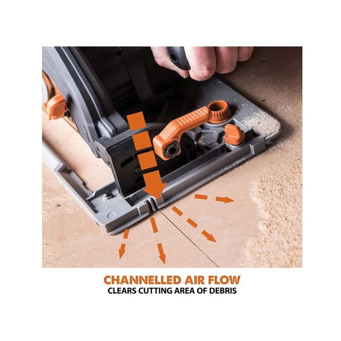 Evolution R185CCSX Circular Track Saw Kit 185mm 1600W 240V Evolution - Town Tools