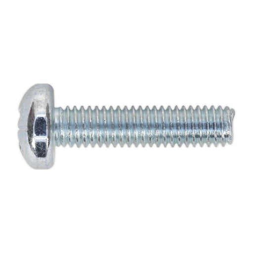 Sealey Machine Screw M6 x 25mm Pan Head Pozi Zinc Pack of 50 MSP625 Sealey - Town Tools 