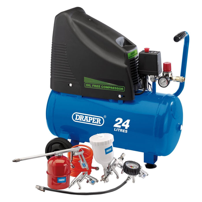 Draper 230V Oil Free Compressor and Air Tool Kit 90126