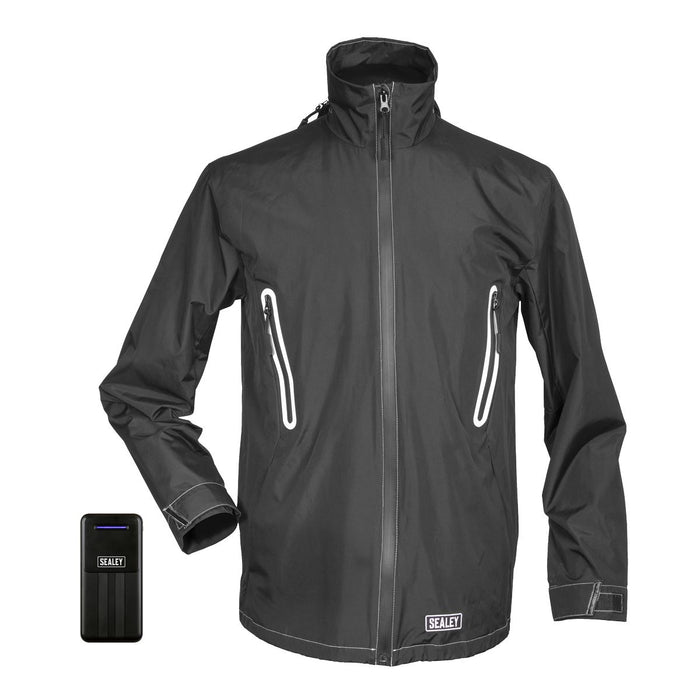 Sealey 5V Heated Rain Jacket with Power Bank 10Ah - Medium HJ02KIT Sealey - Town Tools 