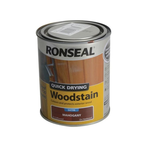 Ronseal Quick Drying Woodstain Satin Mahogany 750ml Ronseal - Town Tools
