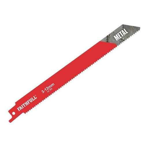 Faithfull S1118BF Sabre Saw Blade Metal 200mm 10 TPI (Pack of 5) Faithfull - Town Tools