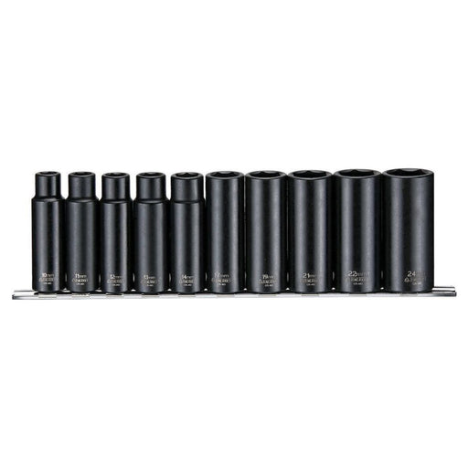 Teng Tools 1/2" Deep Impact Socket Clip Rail Set ANSI 10 Pieces Teng Tools - Town Tools 