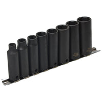 Teng Tools 3/8" Deep Impact Socket Clip Rail Set ANSI 8 Pieces