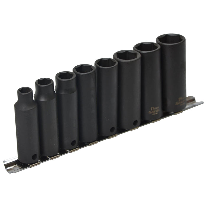 Teng Tools 3/8" Deep Impact Socket Clip Rail Set ANSI 8 Pieces Teng Tools - Town Tools 