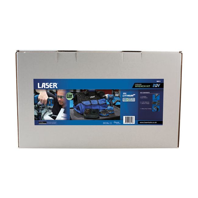 Laser Cordless Impact Wrench 1/2"D 20V Kit 68013 Laser - Town Tools 