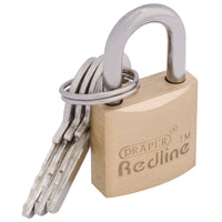 Draper Redline® Brass Cylinder padlock 20-40mm