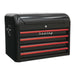 Sealey Topchest 4 Drawer Retro Style Black with Red Anodised Drawer Pulls Sealey - Town Tools 