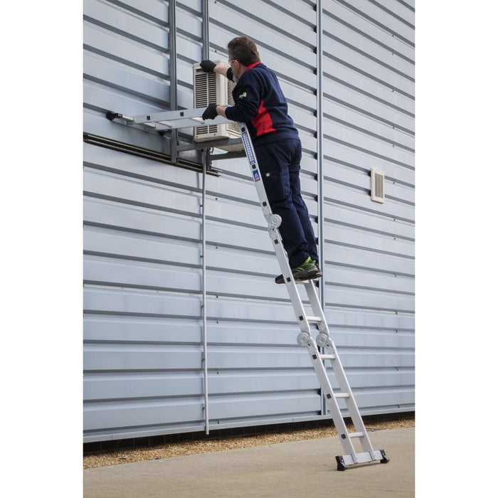 Sealey Folding Platform Ladder 4-Way Aluminium - BS EN 131 AFPL1 Sealey - Town Tools 