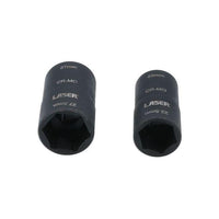 Laser Double Ended Damaged Wheel Nut Socket Set 2pc 8228