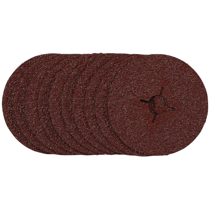 Draper Fibre Sanding Discs, , 24 Grit, (Pack of 10) 115-125mm