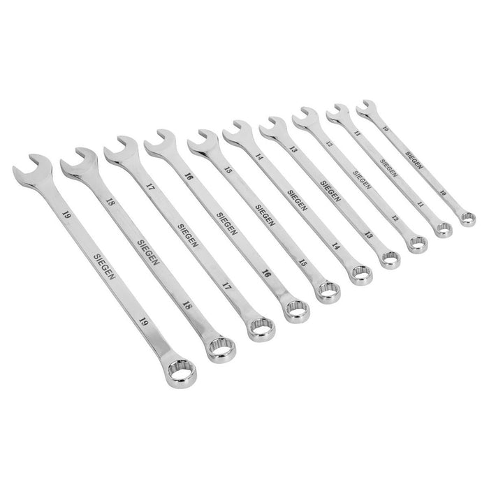 Sealey Combination Spanner Set 10pc Extra-Long Metric S0832 Siegen by Sealey - Town Tools 