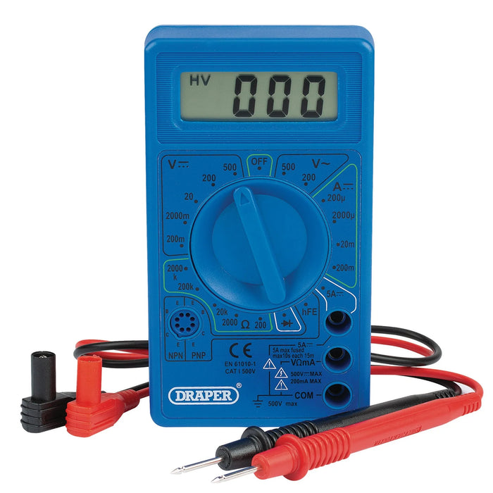 Draper Digital Multimeter, 500V, AC/DC - DMM8