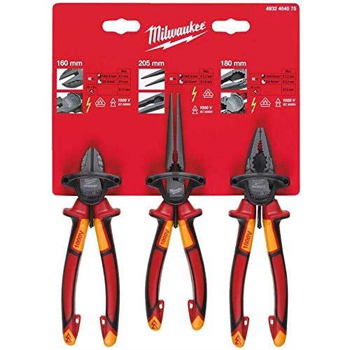 Milwaukee Vde 3Pcs Plier  Set 4932464575 Milwaukee - Town Tools 