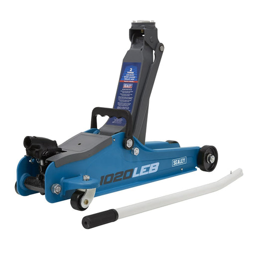 Sealey Low Profile Short Chassis Trolley Jack 2 Tonne - Blue 1020LEB Sealey - Town Tools 