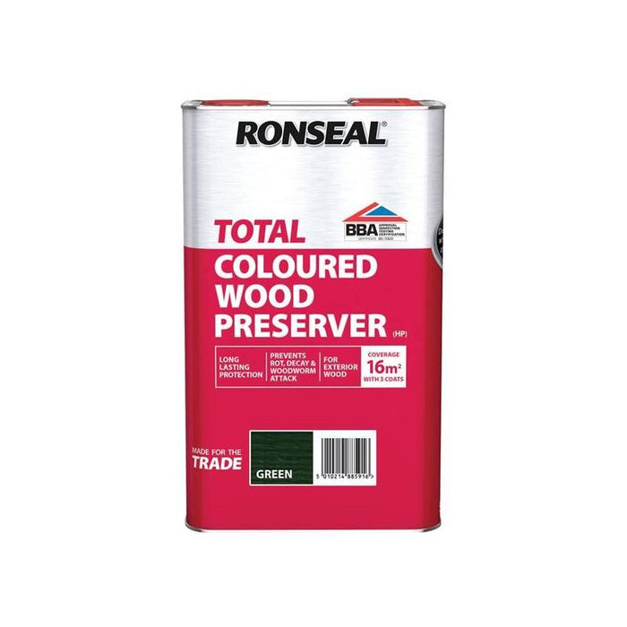 Ronseal Trade Total Wood Preserver Green 5 litre Ronseal - Town Tools