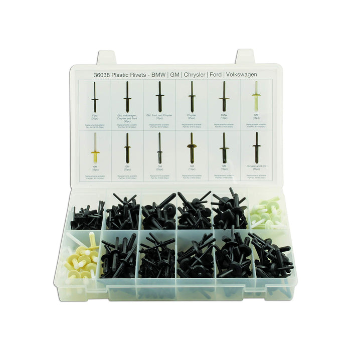 Connect Assorted Plastic Trim Rivets 235pc 36038 Tool Connection - Town Tools 