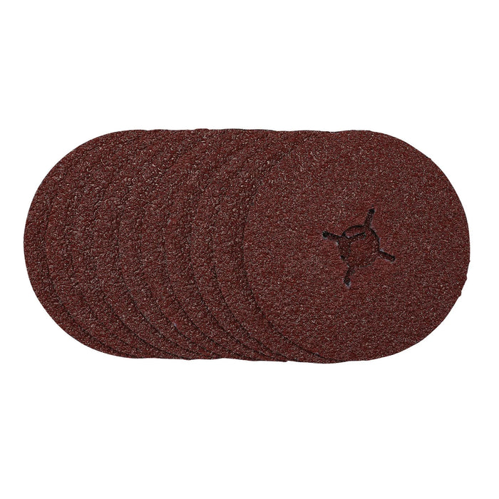 Draper Fibre Sanding Discs, , 24 Grit, (Pack of 10) 115-125mm
