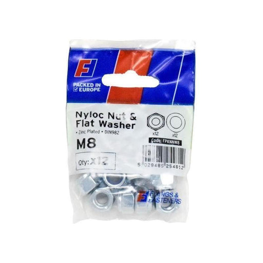 Forgefix Nyloc Nut & Washer M8 ForgePack 12 ForgeFix - Town Tools