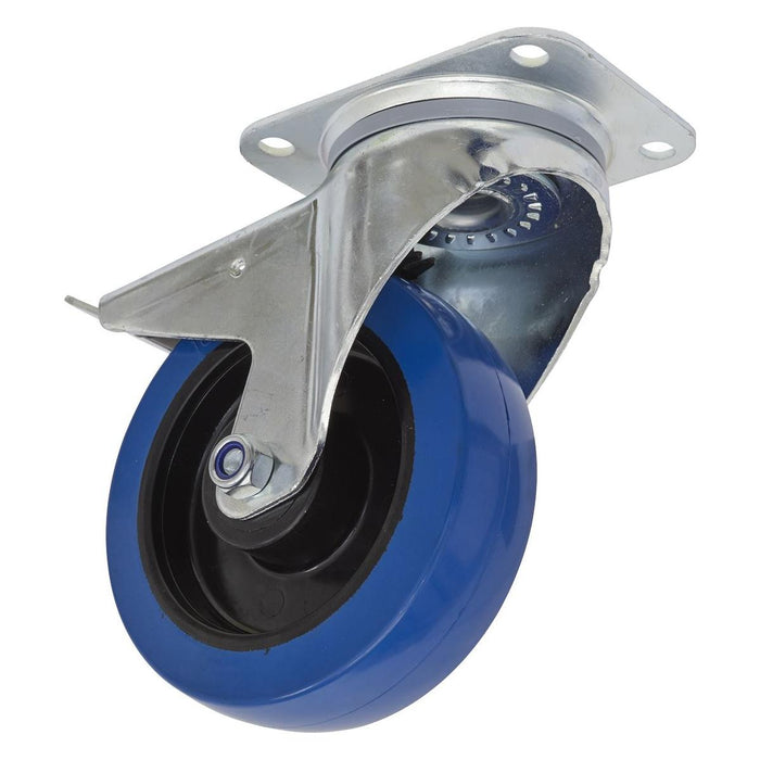 Sealey Castor Wheel Swivel Plate with Total Lock160mm SCW3160SPL Sealey - Town Tools 