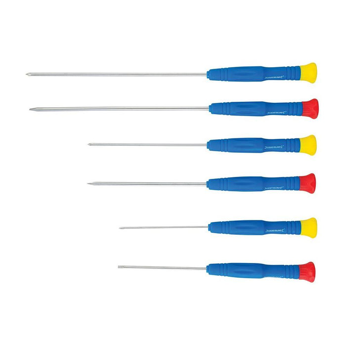 Silverline Extra-Long Precision Screwdriver Set 6pce 6pce Silverline - Town Tools 