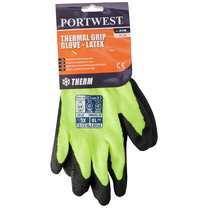 Portwest Thermal Grip Glove - Black - X Large