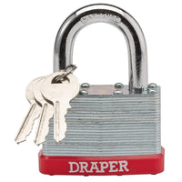 Draper Redline® Laminated Steel Padlock, 65mm - RL-SLPL