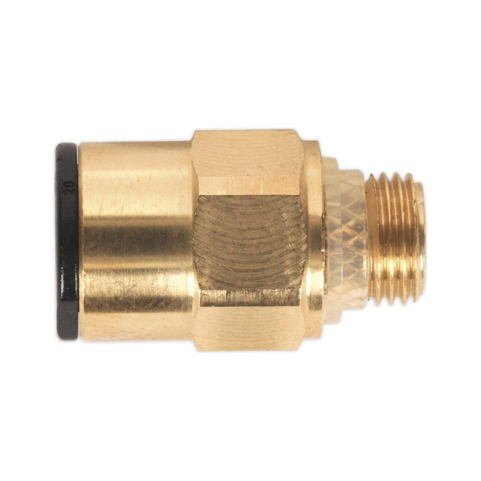 Sealey Brass SuperThread Straight Adaptor 8mm x 1/8"BSP Pack of 2 (John Guest Sp Sealey - Town Tools 