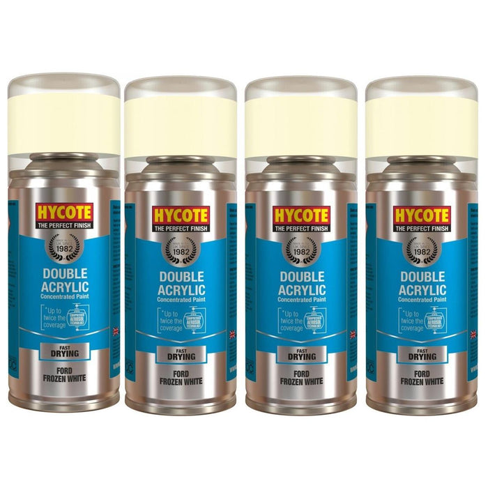 4x Hycote Aerosol Paint for Ford Frozen White 150ml Hycote - Town Tools 