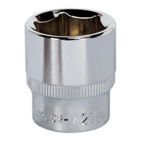 Sealey WallDrive Socket 20mm 3/8"Sq Drive Fully Polished SP3820