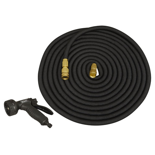 Sealey Ø17mm Expandable Garden Hose Black 30m Premium GH30E Sealey - Town Tools 