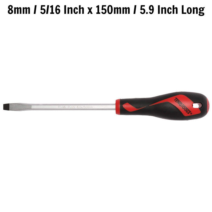 Teng Tools Flat Screwdriver 1.2 x 8.0 x 150mm XL Hex Shaft Teng Tools - Town Tools 
