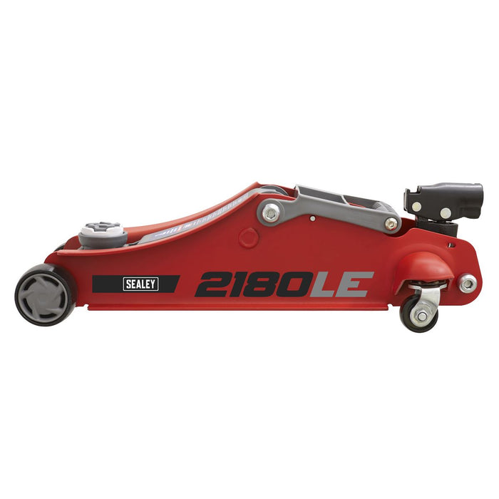 Sealey 180 Handle Low Profile Short Chassis Trolley Jack 2 Tonne - Red 2180LE Sealey - Town Tools 