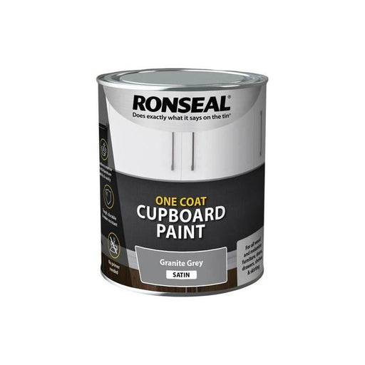 Ronseal One Coat Cupboard Paint Granite Grey Satin 750ml Ronseal - Town Tools