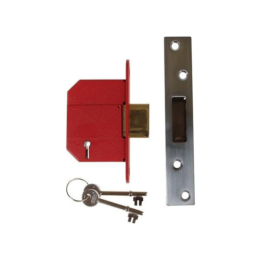 Union StrongBOLT 2100S BS 5 Lever Mortice Deadlock 81mm 3in Satin Chrome Box UNION - Town Tools