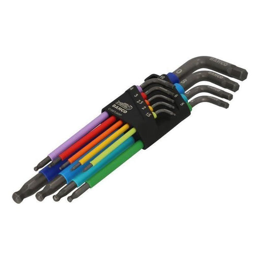Bahco C1997LM/9P Metric Long Ball End Coloured Hex L-Key Set, 9 Piece Bahco - Town Tools