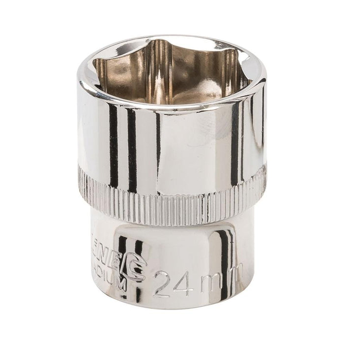 Silverline Socket 1/2" Drive 6pt Metric 24mm Silverline - Town Tools 
