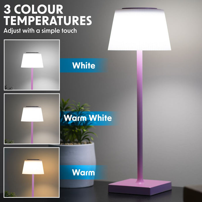 Dellonda Rechargeable Table Lamp for Home Office Restaurant RGB Colours