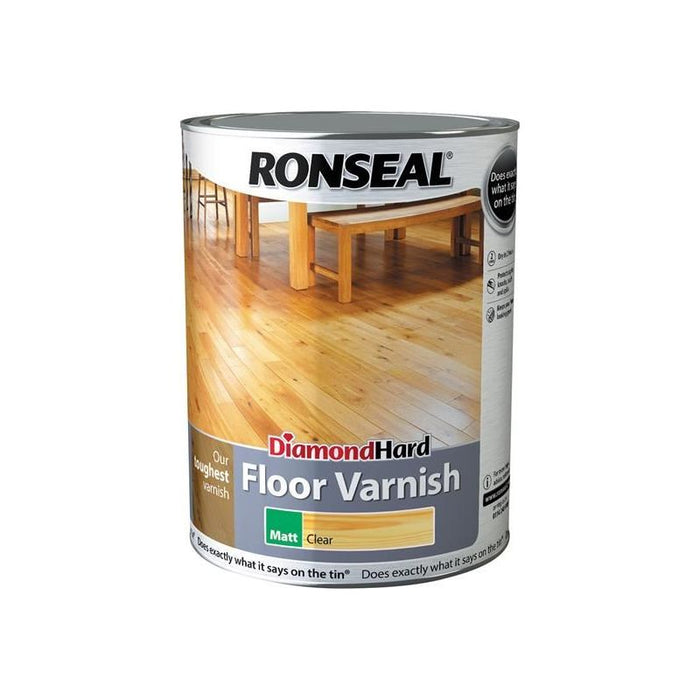 Ronseal Diamond Hard Floor Varnish Matt 5 litre Ronseal - Town Tools