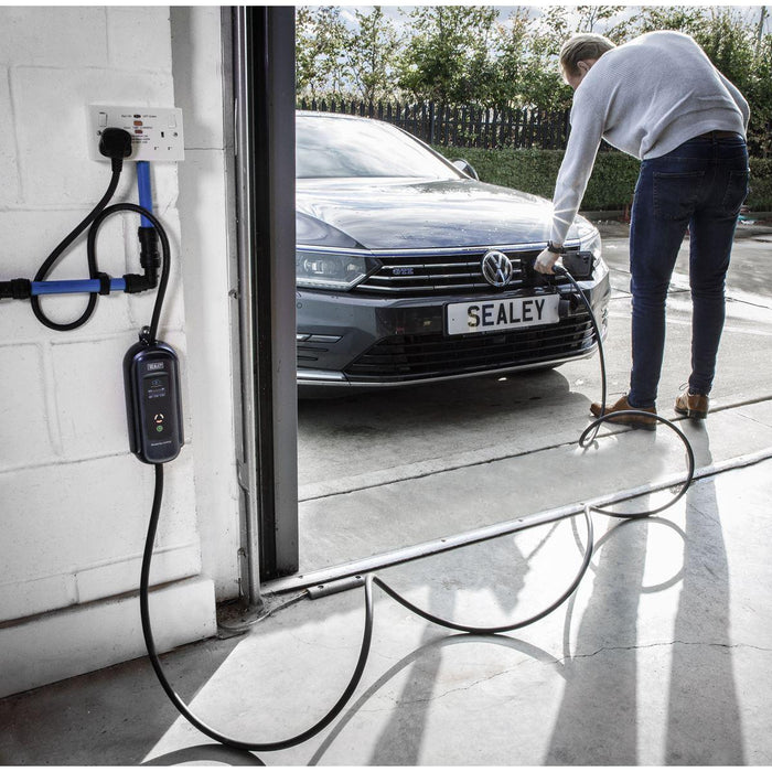 Sealey Portable EV Charger Type 2 to UK 10A 5m Cable EVPC2 Sealey - Town Tools 